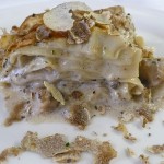 Lasagna with truffle and white sauce